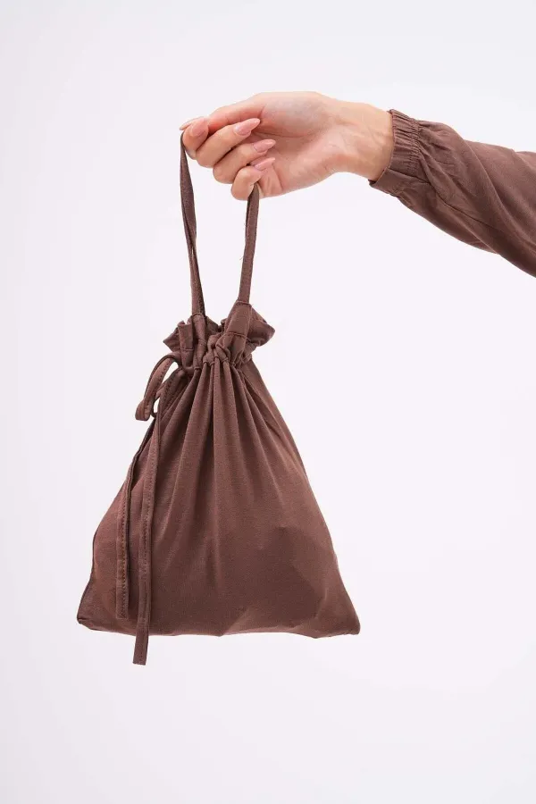 Pamuklu Çantalı Namaz Elbisesi Bilekleri Lastikli Tesettür Elbise