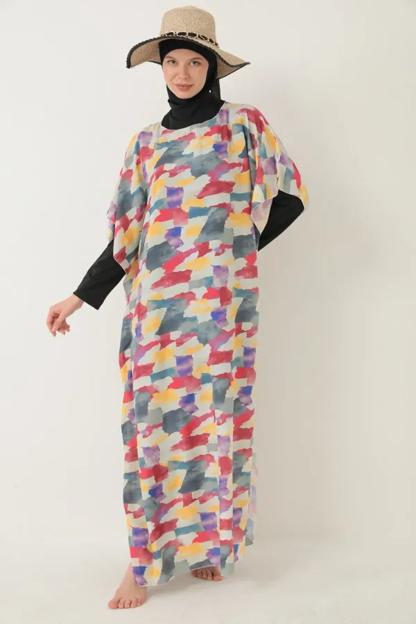 MAILLOT DE BAIN MODESTE AVEC PARÉO À MOTIFS