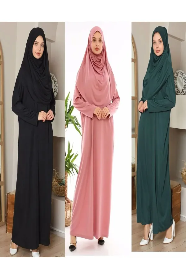 Tek Parça Namaz Elbisesi Boydan Giymeli