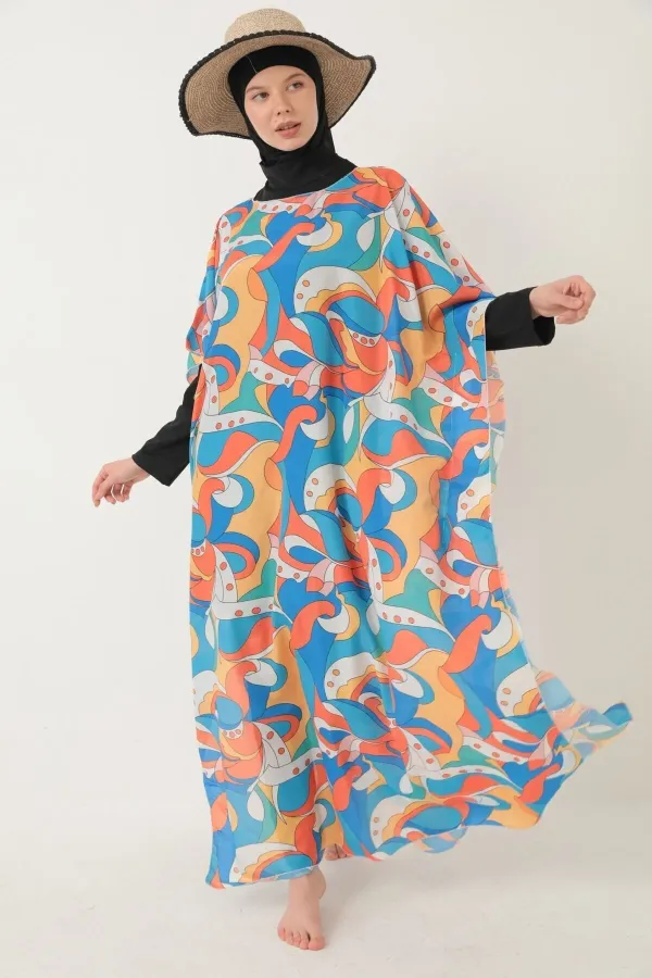 MAILLOT DE BAIN MODESTE AVEC PARÉO À MOTIFS