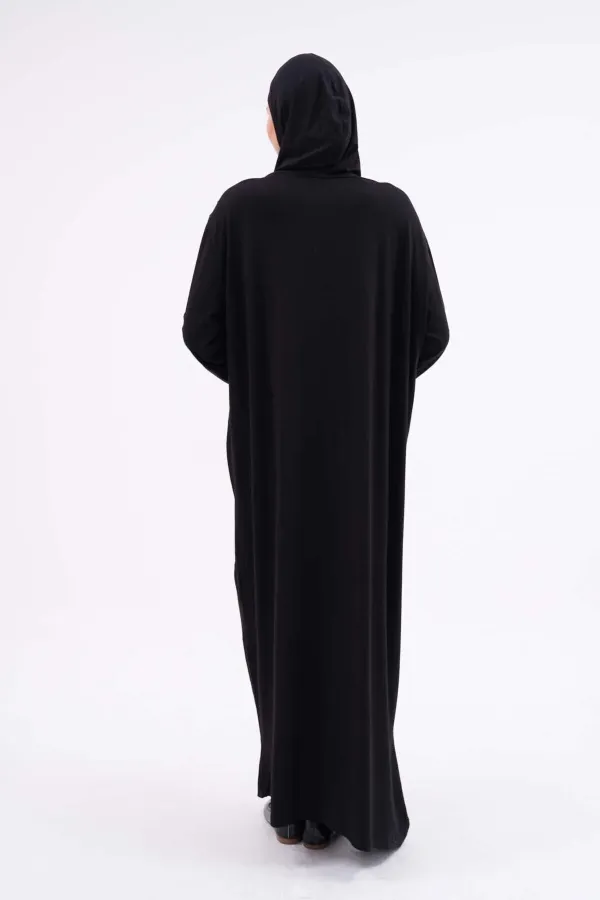 Robe de prière en coton avec pochette, chevilles élastiquées, robe pudique