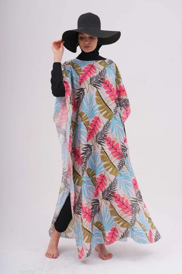 MAILLOT DE BAIN MODESTE AVEC PARÉO À MOTIFS