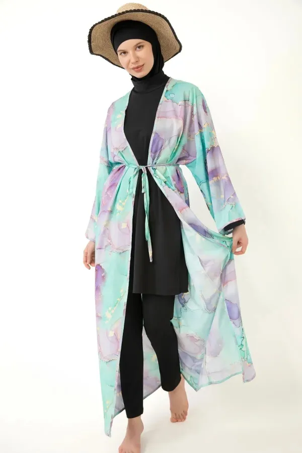 Pareo Fully Covered Hijab Swimsuit Made of Lycra Fabric