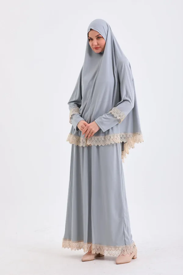 ROBE DE PRIÈRE DEUX PIÈCES ANTIDÉRAPANTE AVEC JUPE