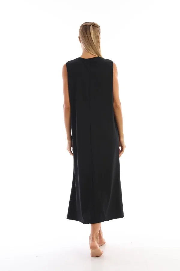 Black Sleeveless Dress Lining Underskirt