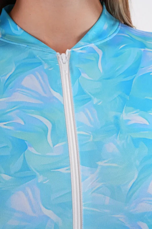 Fermuarlı Uzun kollu Yüzücü Mayosu Tulum mayo