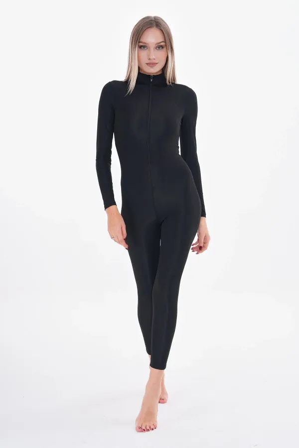 Combinaison intégrale zippée à manches longues en lycra / Maillot de bain pudique