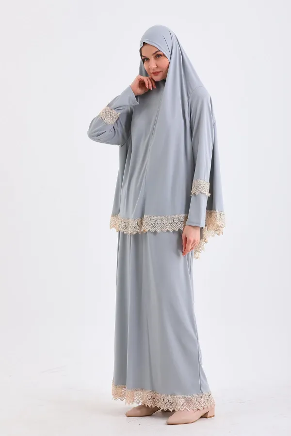 ROBE DE PRIÈRE DEUX PIÈCES ANTIDÉRAPANTE AVEC JUPE