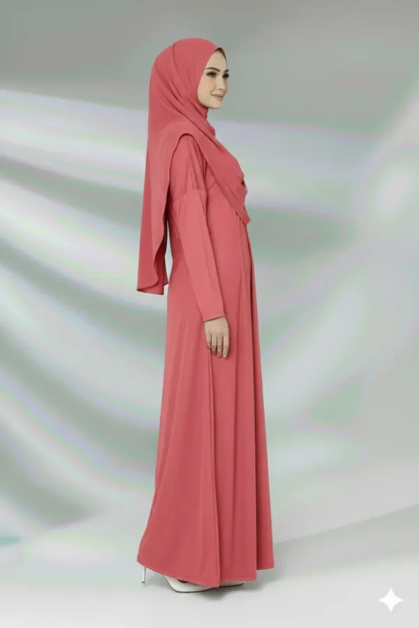 Tek Parça Namaz Elbisesi Boydan Giymeli
