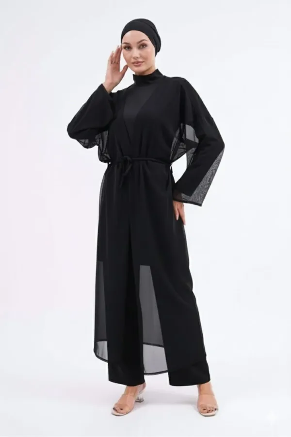 Paréo, maillot de bain hijab couvrant entièrement, en lycra noir