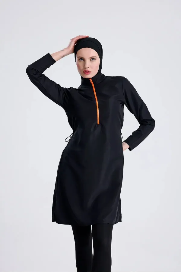 Ensemble de maillot de bain hijab double bonnet imperméable en parachute, 4 pièces