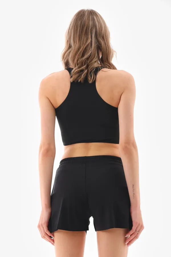 Siyah Çift Kat Taytlı Spor Şort