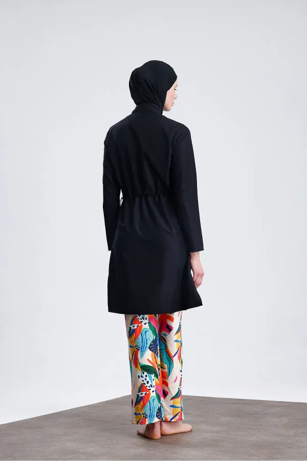 Ensemble de maillot de bain hijab double bonnet imperméable en parachute, 4 pièces