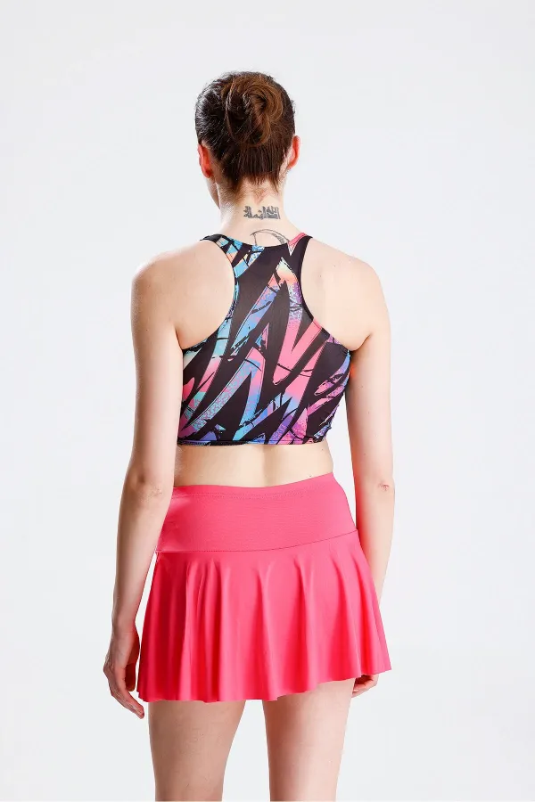 İkili Takım Şort Etekli Crop Mayo