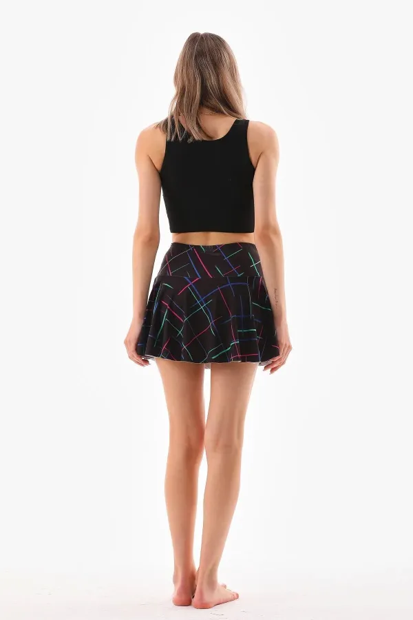 İkili Takım Şort Etekli Crop Mayo Işık