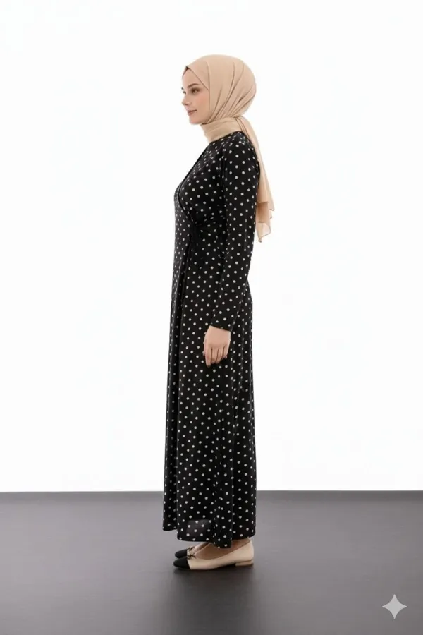 Robe de prière à nouer, à pois, en tissu extensible