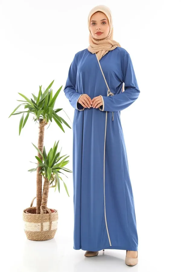 Robe de prière à nouer sur le côté bleu indigo