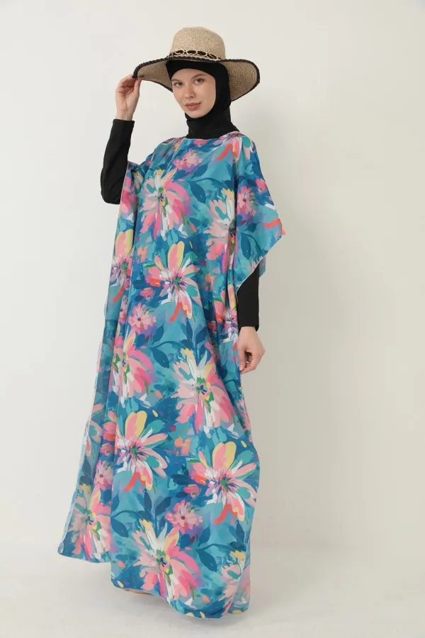 MAILLOT DE BAIN MODESTE AVEC PARÉO À MOTIFS