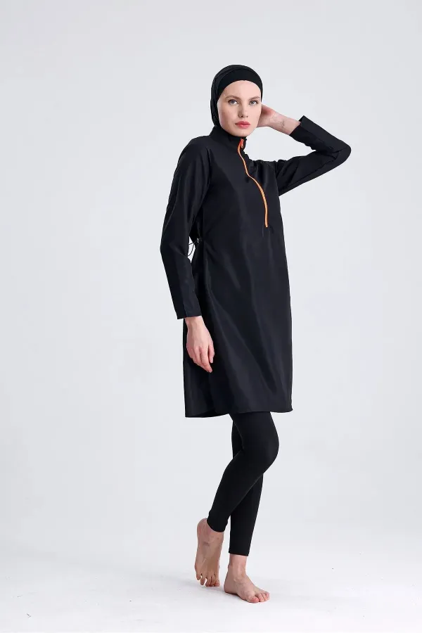 Ensemble de maillot de bain hijab double bonnet imperméable en parachute, 4 pièces