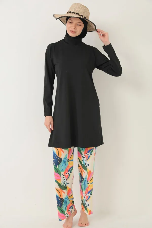 Maillot de bain hijab en lycra couvrant entièrement