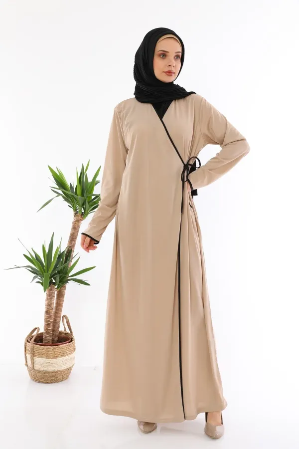 Bağlamalı Namaz Elbisesi Vizon