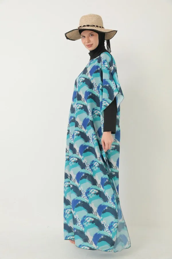 TESETTÜR MAYO ÜZERİNE DESENLİ PAREO