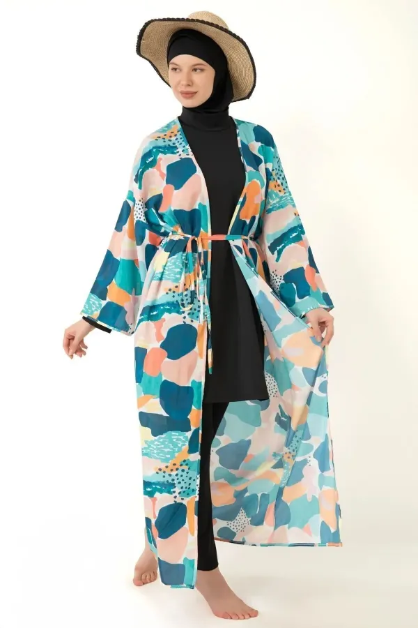 Paréo maillot de bain hijab couvrant entièrement, en tissu Lycra