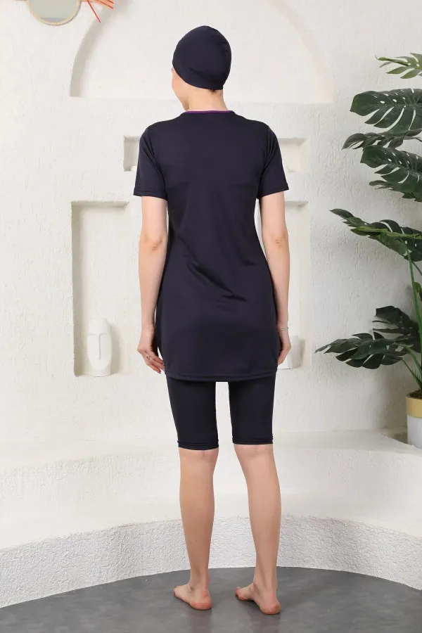 Yarı Kapalı Tesettür Mayo Lacivert