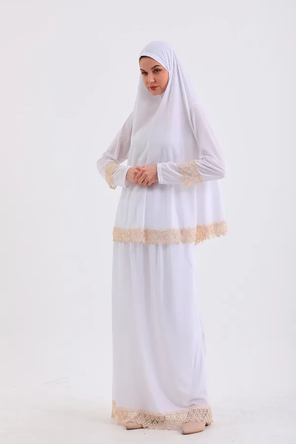 İKİ PARÇA ETEKLİ KAYMA YAPMAZ NAMAZ ELBİSESİ