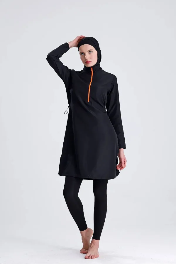 Ensemble de maillot de bain hijab double bonnet imperméable en parachute, 4 pièces