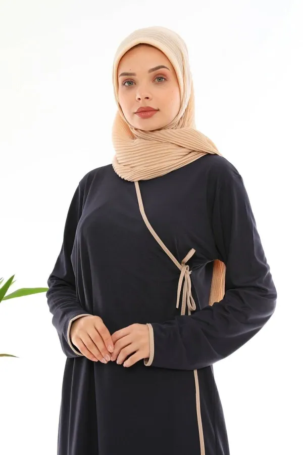 Bağlamalı Namaz Elbisesi Lacivert