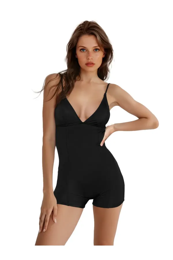V-Neck Shorts Core Swimsuit (No Cups)