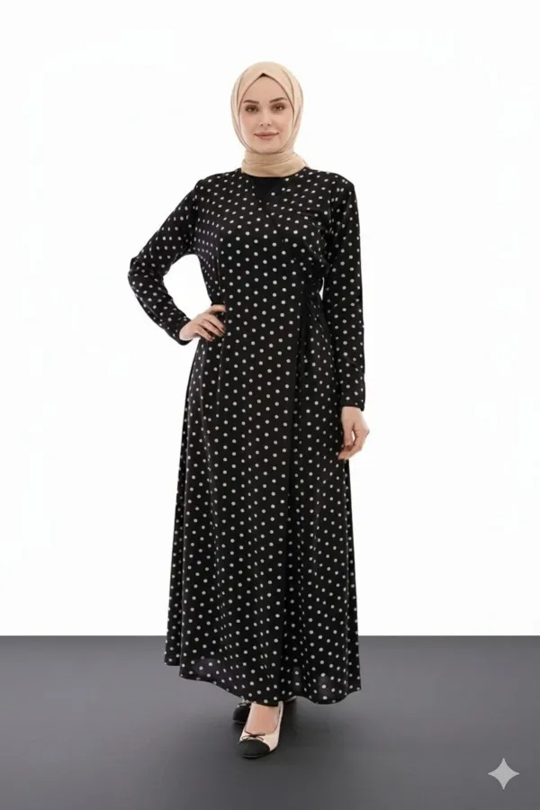 Robe de prière à nouer, à pois, en tissu extensible