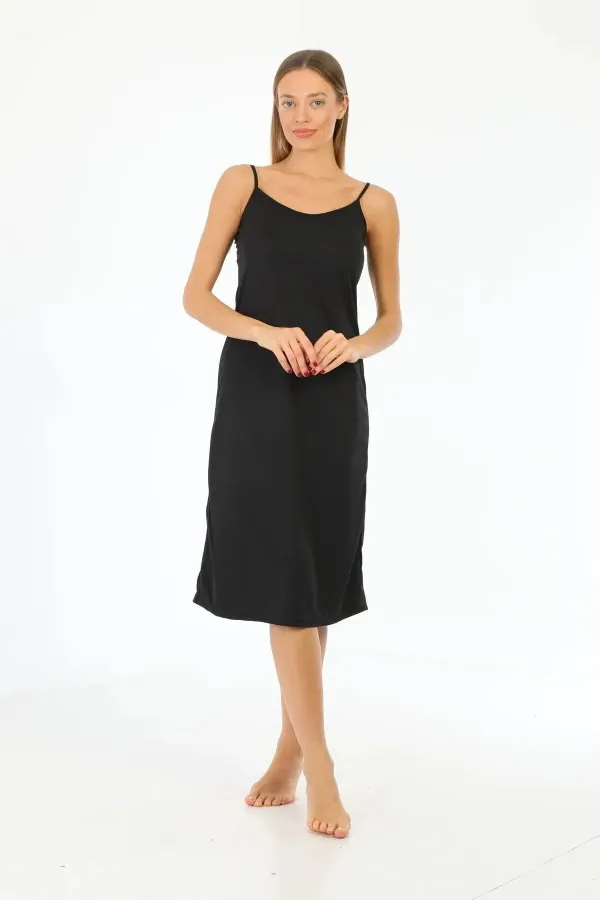 Ayarlanabilir Ip Askılı Uzun Elbise Astarı Jüpon