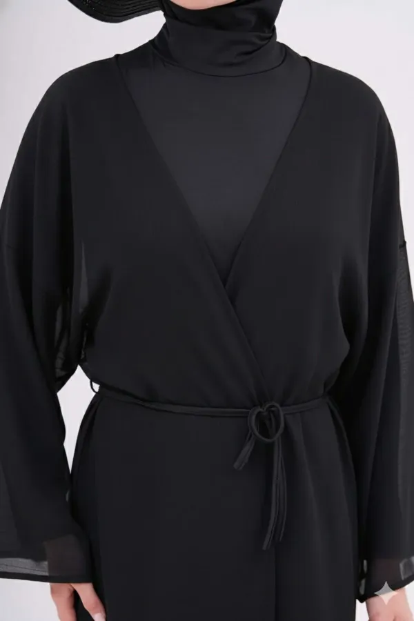 Paréo à motifs pour maillot de bain pudique, noir