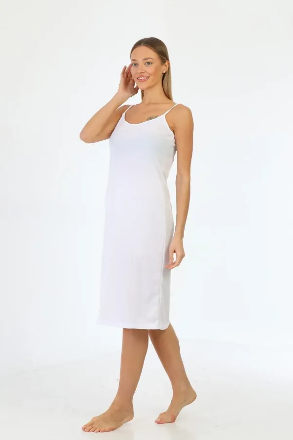 Robe longue à bretelles ajustables avec jupon