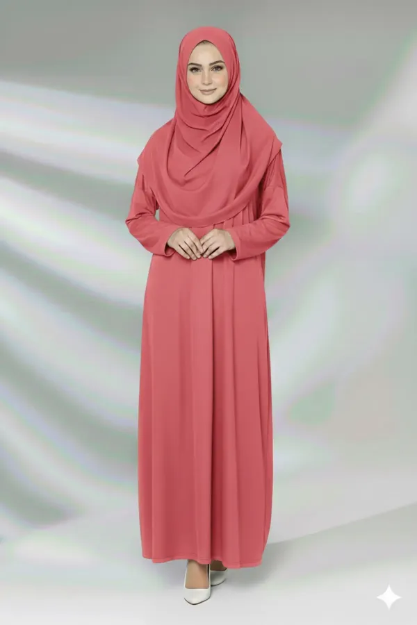 Tek Parça Namaz Elbisesi Boydan Giymeli