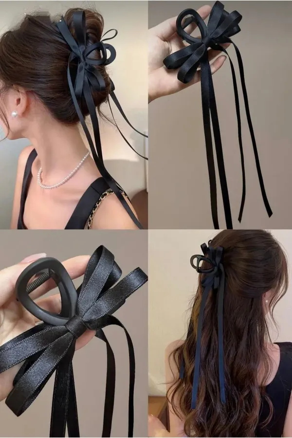 Boucle à loquet pour femme avec nœud noir