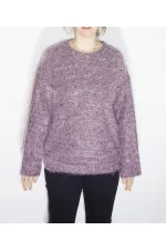 Yuvarlak Yaka Kazak - Eflatun