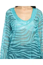 Tunique de plage en soie - Turquoise