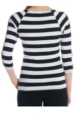 T-shirt rayé avec fermeture éclair - Rayé