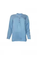 Payetli Bluz - Mavi