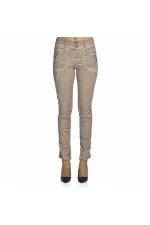 Yağlı Boya Taşlı Pantolon - Vizon