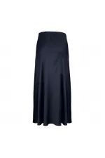 Saten Uzun Etek - Lacivert
