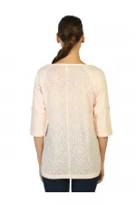 Dantelli Payetli Bluz - Kayısı