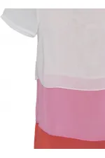 Şifon Katlı Bluz - Narçiçeği