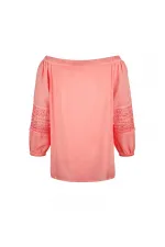 Dantelli Carmen Bluz - Turuncu