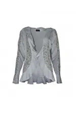 Dantelli Hırka - Gri
