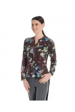 Chemise à imprimé floral - Bordeaux