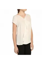 Şifon Bluz - Ekru